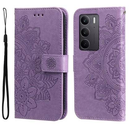 Seven-petal Flowers Embossing Leather Phone Case, For Realme 16 Pro+ 5G, For Realme 16 Pro 5G, For Realme 15x 5G India / Realme C85 5G, For Realme C85 Pro 4G, For Realme 15T 5G, For Realme Narzo 80 Lite 4G / C71 India, For Realme 15 5G / Realme 15 Pro ...