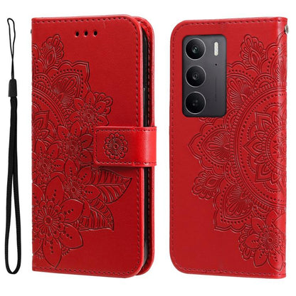 Seven-petal Flowers Embossing Leather Phone Case, For Realme 16 Pro+ 5G, For Realme 16 Pro 5G, For Realme 15x 5G India / Realme C85 5G, For Realme C85 Pro 4G, For Realme 15T 5G, For Realme Narzo 80 Lite 4G / C71 India, For Realme 15 5G / Realme 15 Pro ...