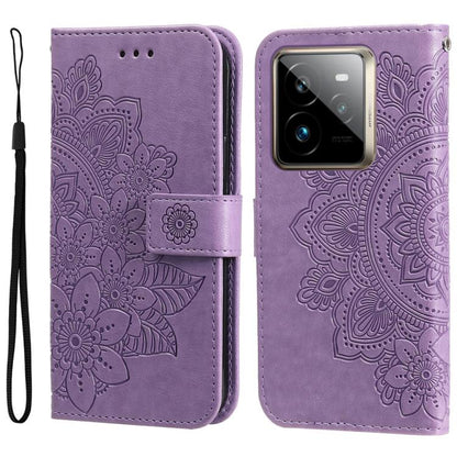 Seven-petal Flowers Embossing Leather Phone Case, For Realme 16 Pro+ 5G, For Realme 16 Pro 5G, For Realme 15x 5G India / Realme C85 5G, For Realme C85 Pro 4G, For Realme 15T 5G, For Realme Narzo 80 Lite 4G / C71 India, For Realme 15 5G / Realme 15 Pro ...
