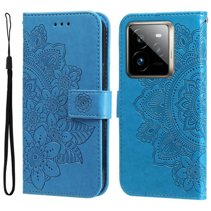 Seven-petal Flowers Embossing Leather Phone Case, For Realme 16 Pro+ 5G, For Realme 16 Pro 5G, For Realme 15x 5G India / Realme C85 5G, For Realme C85 Pro 4G, For Realme 15T 5G, For Realme Narzo 80 Lite 4G / C71 India, For Realme 15 5G / Realme 15 Pro ...