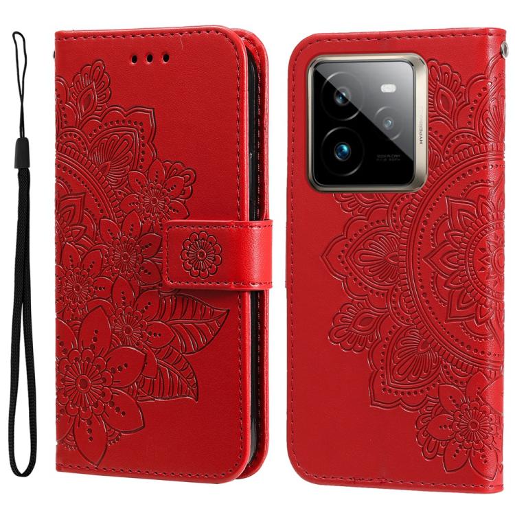 Seven-petal Flowers Embossing Leather Phone Case, For Realme 16 Pro+ 5G, For Realme 16 Pro 5G, For Realme 15x 5G India / Realme C85 5G, For Realme C85 Pro 4G, For Realme 15T 5G, For Realme Narzo 80 Lite 4G / C71 India, For Realme 15 5G / Realme 15 Pro ...
