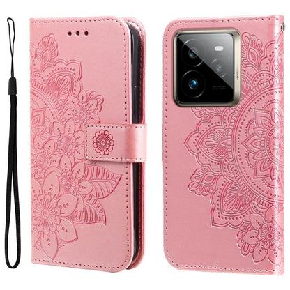 Seven-petal Flowers Embossing Leather Phone Case, For Realme 16 Pro+ 5G, For Realme 16 Pro 5G, For Realme 15x 5G India / Realme C85 5G, For Realme C85 Pro 4G, For Realme 15T 5G, For Realme Narzo 80 Lite 4G / C71 India, For Realme 15 5G / Realme 15 Pro ...