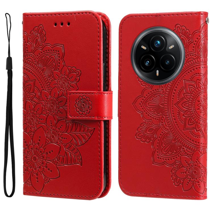 Seven-petal Flowers Embossing Leather Phone Case, For Realme 16 Pro+ 5G, For Realme 16 Pro 5G, For Realme 15x 5G India / Realme C85 5G, For Realme C85 Pro 4G, For Realme 15T 5G, For Realme Narzo 80 Lite 4G / C71 India, For Realme 15 5G / Realme 15 Pro ...
