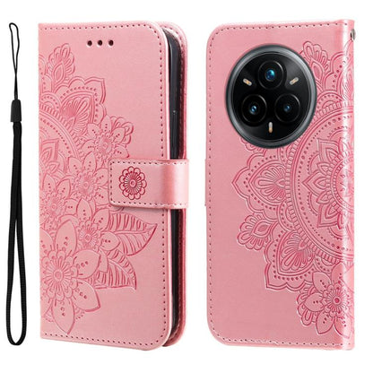 Seven-petal Flowers Embossing Leather Phone Case, For Realme 16 Pro+ 5G, For Realme 16 Pro 5G, For Realme 15x 5G India / Realme C85 5G, For Realme C85 Pro 4G, For Realme 15T 5G, For Realme Narzo 80 Lite 4G / C71 India, For Realme 15 5G / Realme 15 Pro ...