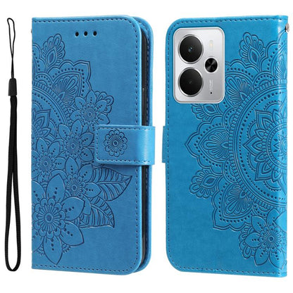 Seven-petal Flowers Embossing Leather Phone Case, For Realme 16 Pro+ 5G, For Realme 16 Pro 5G, For Realme 15x 5G India / Realme C85 5G, For Realme C85 Pro 4G, For Realme 15T 5G, For Realme Narzo 80 Lite 4G / C71 India, For Realme 15 5G / Realme 15 Pro ...