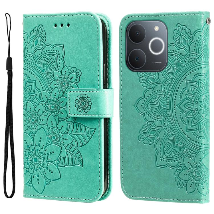 Seven-petal Flowers Embossing Leather Phone Case, For Realme 16 Pro+ 5G, For Realme 16 Pro 5G, For Realme 15x 5G India / Realme C85 5G, For Realme C85 Pro 4G, For Realme 15T 5G, For Realme Narzo 80 Lite 4G / C71 India, For Realme 15 5G / Realme 15 Pro ...