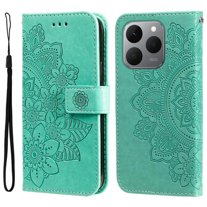 Seven-petal Flowers Embossing Leather Phone Case, For Realme 16 Pro+ 5G, For Realme 16 Pro 5G, For Realme 15x 5G India / Realme C85 5G, For Realme C85 Pro 4G, For Realme 15T 5G, For Realme Narzo 80 Lite 4G / C71 India, For Realme 15 5G / Realme 15 Pro ...