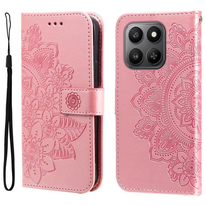 Seven-petal Flowers Embossing Leather Phone Case, For Realme 16 Pro+ 5G, For Realme 16 Pro 5G, For Realme 15x 5G India / Realme C85 5G, For Realme C85 Pro 4G, For Realme 15T 5G, For Realme Narzo 80 Lite 4G / C71 India, For Realme 15 5G / Realme 15 Pro ...