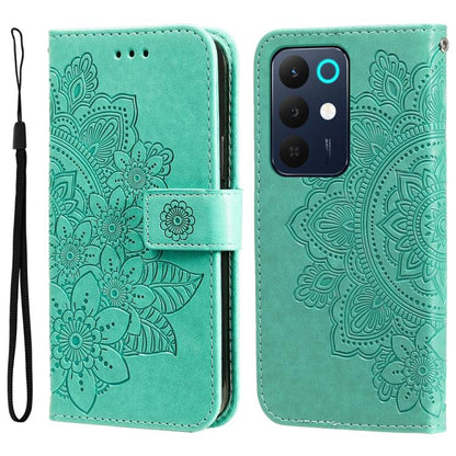 Seven-petal Flowers Embossing Leather Phone Case, For Realme 16 Pro+ 5G, For Realme 16 Pro 5G, For Realme 15x 5G India / Realme C85 5G, For Realme C85 Pro 4G, For Realme 15T 5G, For Realme Narzo 80 Lite 4G / C71 India, For Realme 15 5G / Realme 15 Pro ...