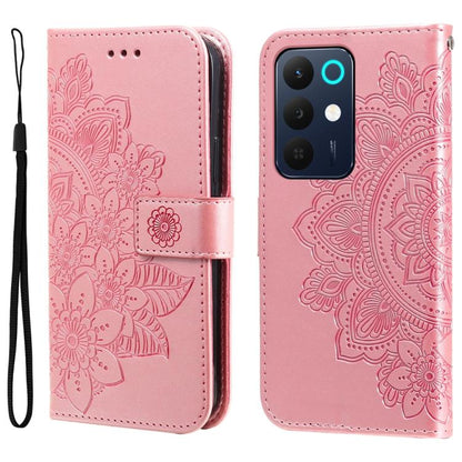 Seven-petal Flowers Embossing Leather Phone Case, For Realme 16 Pro+ 5G, For Realme 16 Pro 5G, For Realme 15x 5G India / Realme C85 5G, For Realme C85 Pro 4G, For Realme 15T 5G, For Realme Narzo 80 Lite 4G / C71 India, For Realme 15 5G / Realme 15 Pro ...