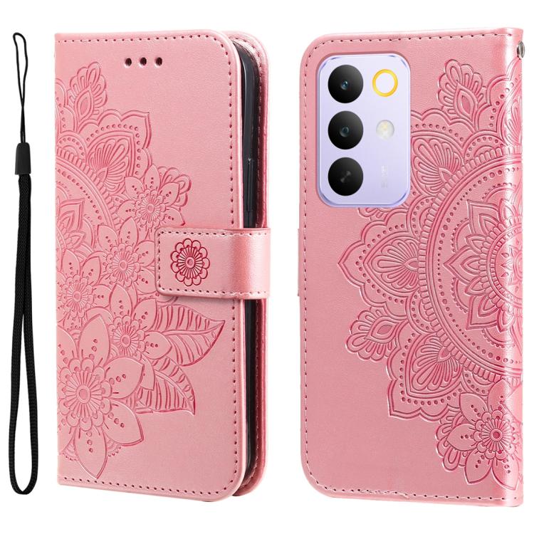 Seven-petal Flowers Embossing Leather Phone Case, For Realme 16 Pro+ 5G, For Realme 16 Pro 5G, For Realme 15x 5G India / Realme C85 5G, For Realme C85 Pro 4G, For Realme 15T 5G, For Realme Narzo 80 Lite 4G / C71 India, For Realme 15 5G / Realme 15 Pro ...