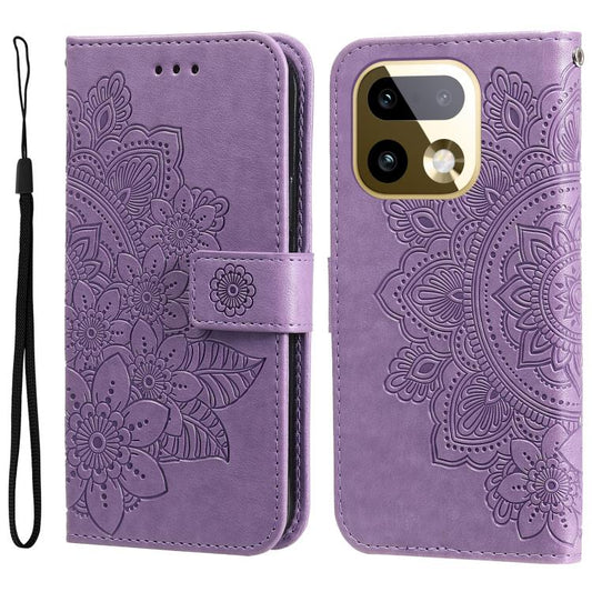 Seven-petal Flowers Embossing Leather Phone Case, For Realme 16 Pro+ 5G, For Realme 16 Pro 5G, For Realme 15x 5G India / Realme C85 5G, For Realme C85 Pro 4G, For Realme 15T 5G, For Realme Narzo 80 Lite 4G / C71 India, For Realme 15 5G / Realme 15 Pro ...