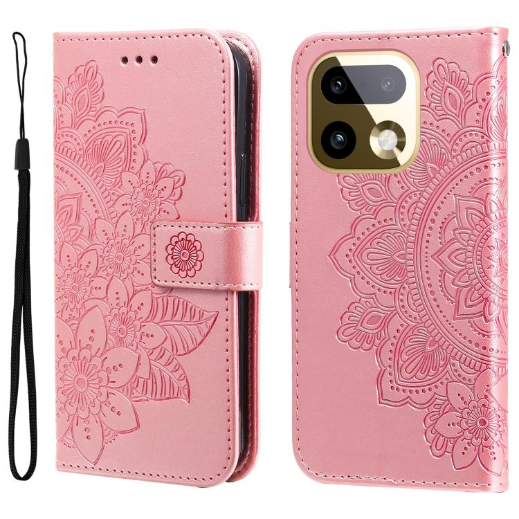 Seven-petal Flowers Embossing Leather Phone Case, For Realme 16 Pro+ 5G, For Realme 16 Pro 5G, For Realme 15x 5G India / Realme C85 5G, For Realme C85 Pro 4G, For Realme 15T 5G, For Realme Narzo 80 Lite 4G / C71 India, For Realme 15 5G / Realme 15 Pro ...