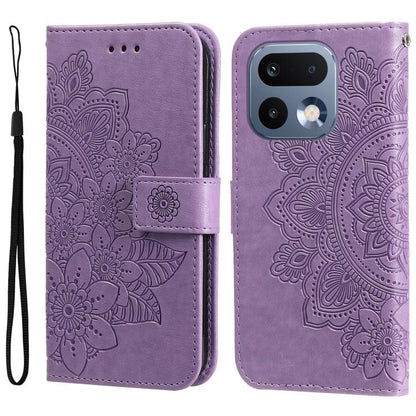 Seven-petal Flowers Embossing Leather Phone Case, For Realme 16 Pro+ 5G, For Realme 16 Pro 5G, For Realme 15x 5G India / Realme C85 5G, For Realme C85 Pro 4G, For Realme 15T 5G, For Realme Narzo 80 Lite 4G / C71 India, For Realme 15 5G / Realme 15 Pro ...