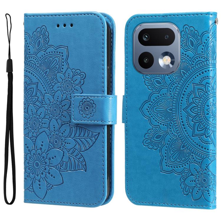 Seven-petal Flowers Embossing Leather Phone Case, For Realme 16 Pro+ 5G, For Realme 16 Pro 5G, For Realme 15x 5G India / Realme C85 5G, For Realme C85 Pro 4G, For Realme 15T 5G, For Realme Narzo 80 Lite 4G / C71 India, For Realme 15 5G / Realme 15 Pro ...