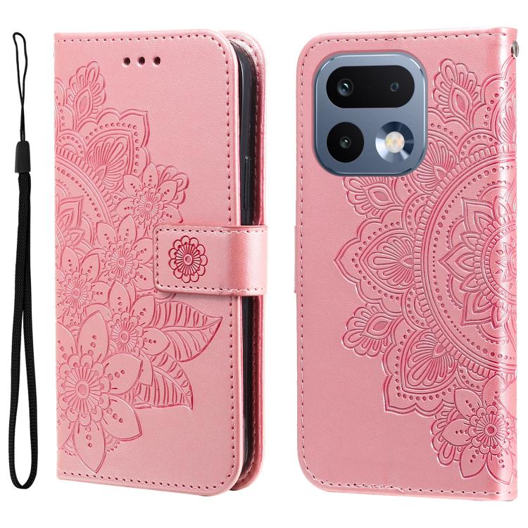 Seven-petal Flowers Embossing Leather Phone Case, For Realme 16 Pro+ 5G, For Realme 16 Pro 5G, For Realme 15x 5G India / Realme C85 5G, For Realme C85 Pro 4G, For Realme 15T 5G, For Realme Narzo 80 Lite 4G / C71 India, For Realme 15 5G / Realme 15 Pro ...