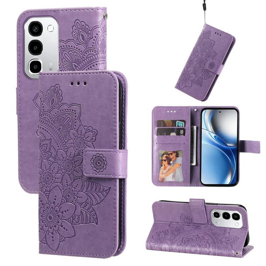Seven-petal Flowers Embossing Leather Phone Case, For Realme P4R 5G / P4x 4G / C100 4G / C100i, For Realme 16 Pro+ 5G, For Realme 16 Pro 5G, For Realme P4x 5G, For Realme 15x 5G India / Realme C85 5G, For Realme C85 Pro 4G, For Realme 15T 5G           ...