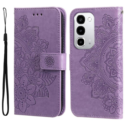 Seven-petal Flowers Embossing Leather Phone Case, For Realme P4R 5G / P4x 4G / C100 4G / C100i, For Realme 16 Pro+ 5G, For Realme 16 Pro 5G, For Realme P4x 5G, For Realme 15x 5G India / Realme C85 5G, For Realme C85 Pro 4G, For Realme 15T 5G           ...