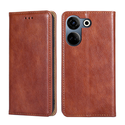 Gloss Oil Solid Color Magnetic Leather Phone Case, For Tecno Camon 20 Pro 4G, For Tecno Pova 5G