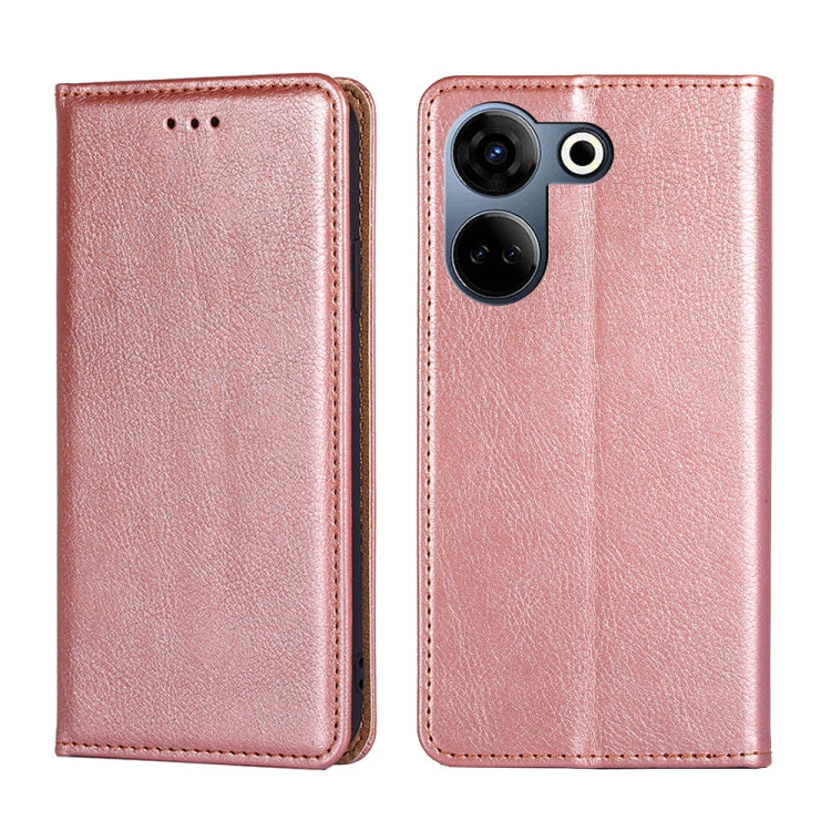 Gloss Oil Solid Color Magnetic Leather Phone Case, For Tecno Camon 20 Pro 4G, For Tecno Pova 5G