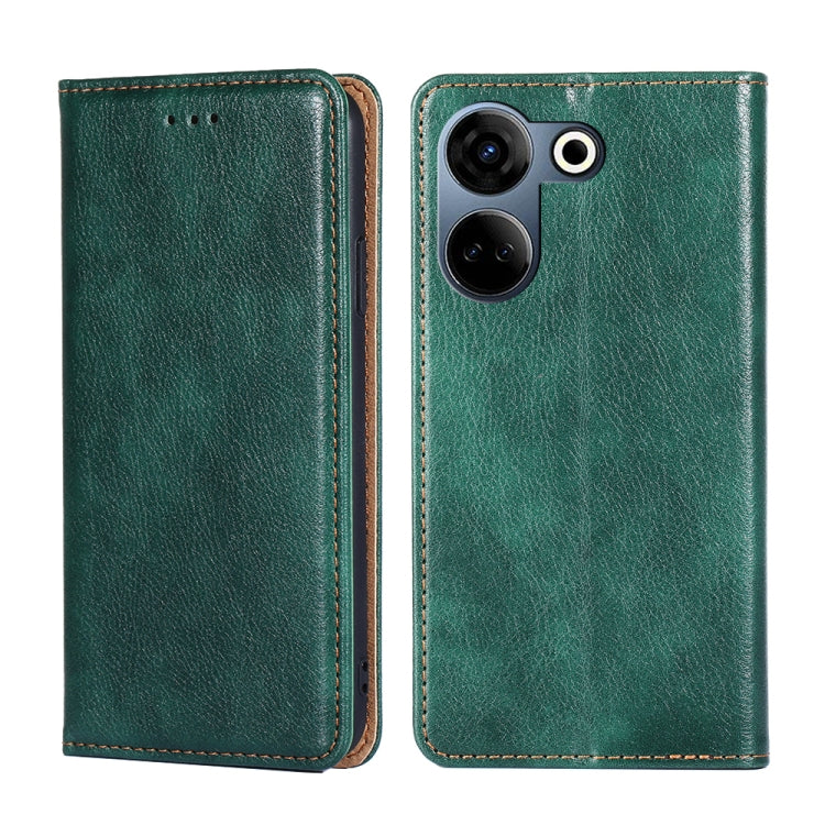 Gloss Oil Solid Color Magnetic Leather Phone Case, For Tecno Camon 20 Pro 4G, For Tecno Pova 5G