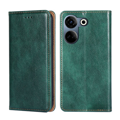 Gloss Oil Solid Color Magnetic Leather Phone Case, For Tecno Camon 20 Pro 4G, For Tecno Pova 5G