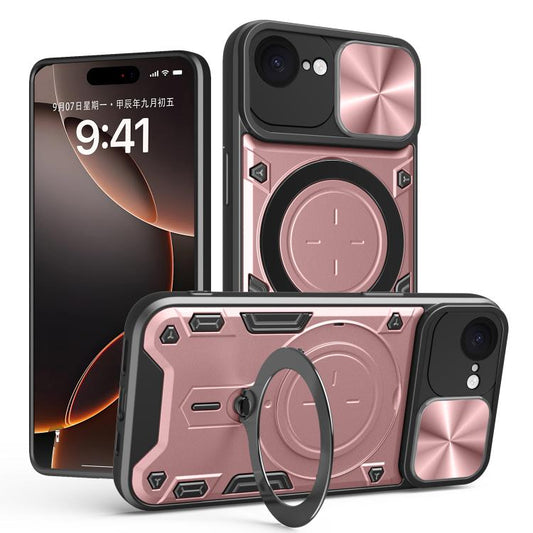 CD Texture Sliding Camshield Magnetic Holder Phone Case, For iPhone 17e / 16e, For iPhone 17 Pro Max, For iPhone 17 Pro, For iPhone 17, For iPhone Air, For iPhone 16 Pro Max, For iPhone 16 Pro, For iPhone 16 Plus, For iPhone 16, For iPhone 15 Pro Max  ...