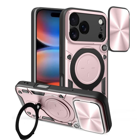 CD Texture Sliding Camshield Magnetic Holder Phone Case, For iPhone 18 Pro, For iPhone 18 Pro Max, For iPhone 17e / 16e, For iPhone 17 Pro Max, For iPhone 17 Pro, For iPhone 17, For iPhone Air, For iPhone 16 Pro Max, For iPhone 16 Pro, For iPhone 16 Pl...