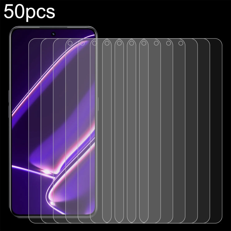 50pcs 0.26mm 9H 2.5D Tempered Glass Film, For Realme 16T 5G, For Realme GT 7 Global, For Realme 13 4G / 13+ / C63 5G / 14x / 14, For Realme P3 Ultra 5G, For Realme Neo7, For Realme P1 Speed, For Realme C61 / C61 India / Note 60, For Realme 12+ / 12 4G ...