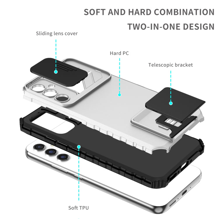Stereoscopic Holder Sliding Camshield Phone Case, For Samsung Galaxy A34 5G, For Samsung Galaxy A54 5G, For Samsung Galaxy A14 5G, For Samsung Galaxy S20 FE, For Samsung Galaxy A23 4G, For Samsung Galaxy S22+ 5G, For Samsung Galaxy S22 5G              ...