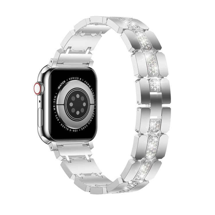 Diamond Metal Watch Band, For Apple Watch Ultra 49mm, For Apple Watch 8 41mm, For Apple Watch 8 45mm, For Apple Watch SE 2022 40mm, For Apple Watch SE 2022 44mm, For Apple Watch 7 41mm, For Apple Watch 7 45mm, For Apple Watch SE 40mm�������������������...