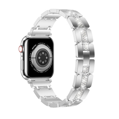 Diamond Metal Watch Band, For Apple Watch Ultra 49mm, For Apple Watch 8 41mm, For Apple Watch 8 45mm, For Apple Watch SE 2022 40mm, For Apple Watch SE 2022 44mm, For Apple Watch 7 41mm, For Apple Watch 7 45mm, For Apple Watch SE 40mm�������������������...