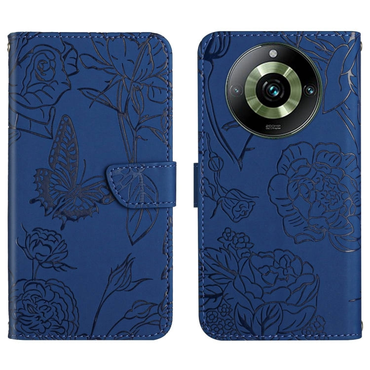 HT03 Skin Feel Butterfly Embossed Flip Leather Phone Case, For Realme 11 4G Global, For Realme 11 Pro