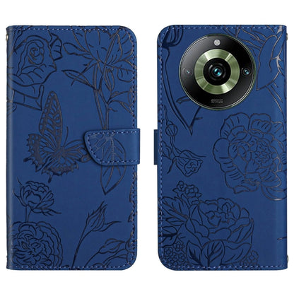 HT03 Skin Feel Butterfly Embossed Flip Leather Phone Case, For Realme 11 4G Global, For Realme 11 Pro