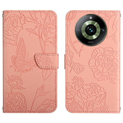 HT03 Skin Feel Butterfly Embossed Flip Leather Phone Case, For Realme 11 4G Global, For Realme 11 Pro