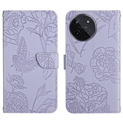 HT03 Skin Feel Butterfly Embossed Flip Leather Phone Case, For Realme 11 4G Global, For Realme 11 Pro
