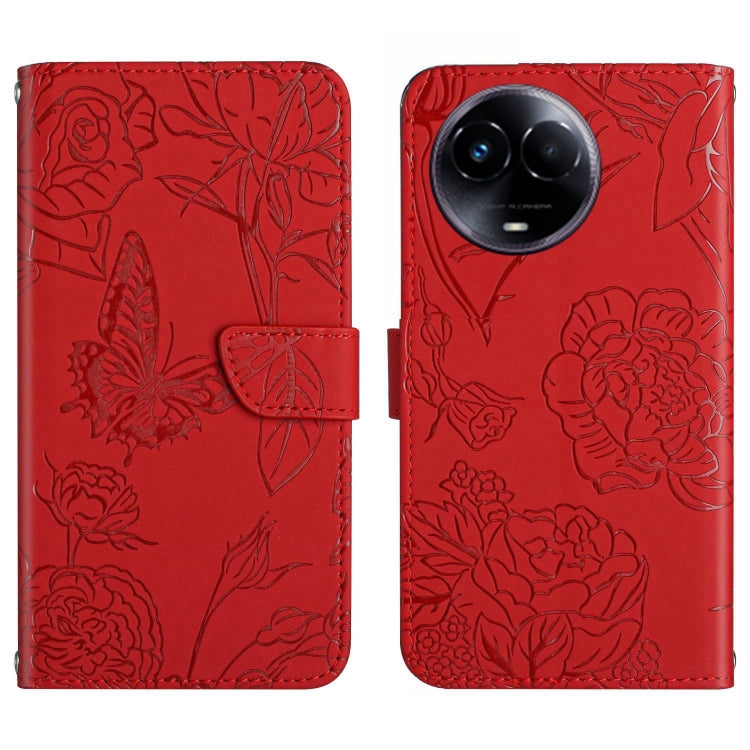 HT03 Skin Feel Butterfly Embossed Flip Leather Phone Case, For Realme C100 4G, For Realme C83 5G, For Realme 16 Pro+ 5G, For Realme C85 5G, For Realme C85 Pro 4G, For Realme 15T 5G, For Realme 15 5G Global / 15 Pro 5G Global, For Realme C71 4G         ...