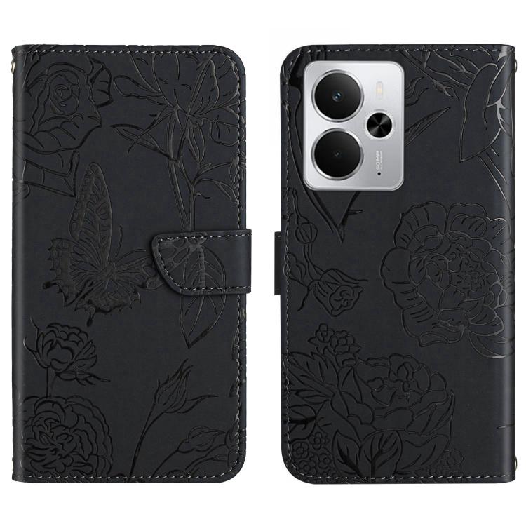 HT03 Skin Feel Butterfly Embossed Flip Leather Phone Case, For Realme C100 4G, For Realme C83 5G, For Realme 16 Pro+ 5G, For Realme C85 5G, For Realme C85 Pro 4G, For Realme 15T 5G, For Realme 15 5G Global / 15 Pro 5G Global, For Realme C71 4G         ...