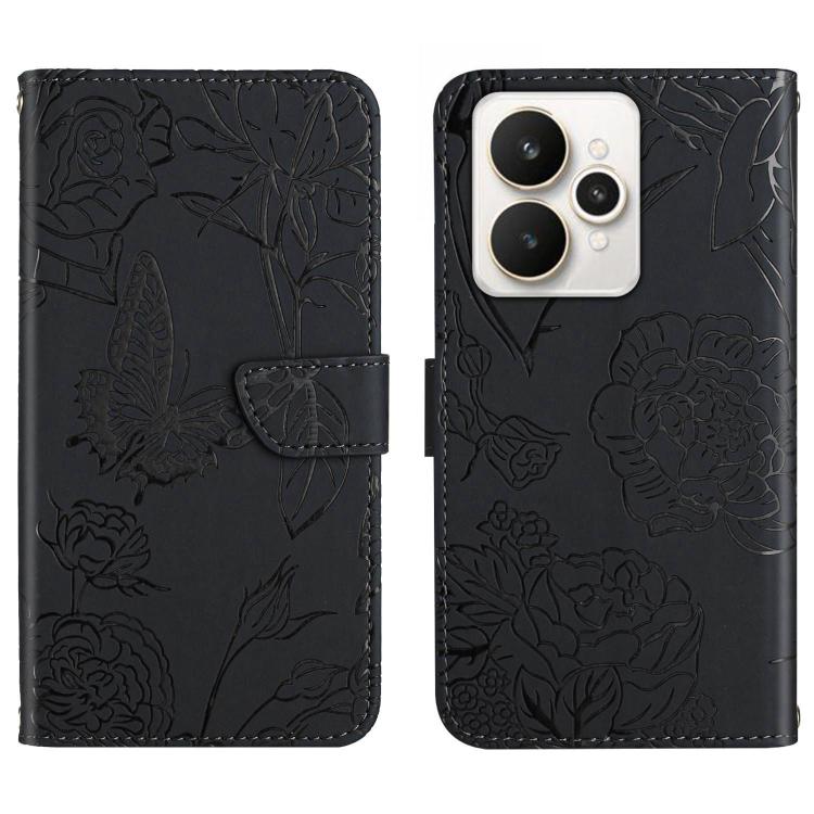 HT03 Skin Feel Butterfly Embossed Flip Leather Phone Case, For Realme C100 4G, For Realme C83 5G, For Realme 16 Pro+ 5G, For Realme C85 5G, For Realme C85 Pro 4G, For Realme 15T 5G, For Realme 15 5G Global / 15 Pro 5G Global, For Realme C71 4G         ...