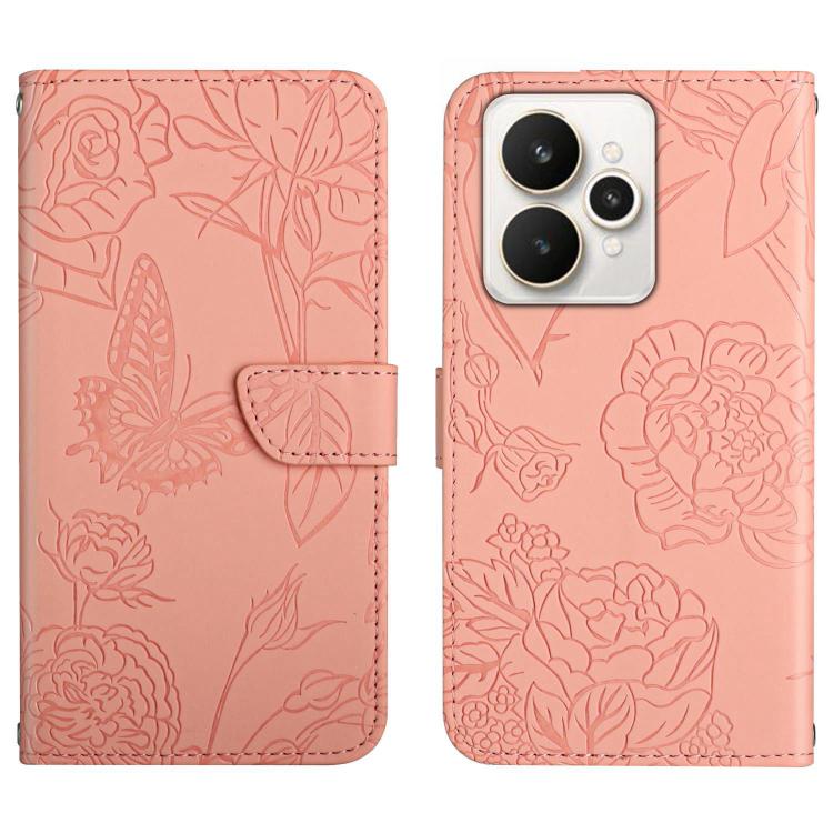 HT03 Skin Feel Butterfly Embossed Flip Leather Phone Case, For Realme C100 4G, For Realme C83 5G, For Realme 16 Pro+ 5G, For Realme C85 5G, For Realme C85 Pro 4G, For Realme 15T 5G, For Realme 15 5G Global / 15 Pro 5G Global, For Realme C71 4G         ...