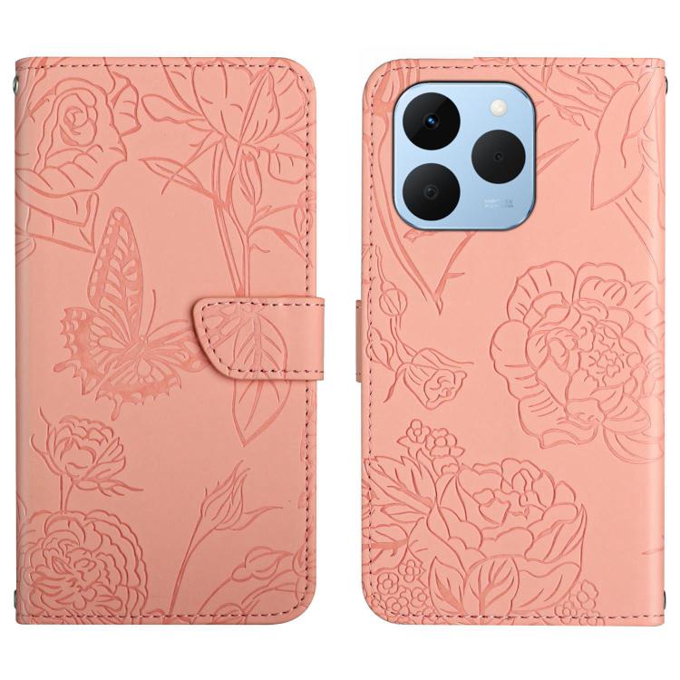 HT03 Skin Feel Butterfly Embossed Flip Leather Phone Case, For Realme C100 4G, For Realme C83 5G, For Realme 16 Pro+ 5G, For Realme C85 5G, For Realme C85 Pro 4G, For Realme 15T 5G, For Realme 15 5G Global / 15 Pro 5G Global, For Realme C71 4G         ...