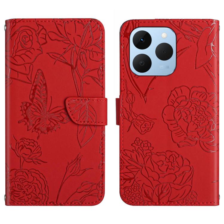 HT03 Skin Feel Butterfly Embossed Flip Leather Phone Case, For Realme C100 4G, For Realme C83 5G, For Realme 16 Pro+ 5G, For Realme C85 5G, For Realme C85 Pro 4G, For Realme 15T 5G, For Realme 15 5G Global / 15 Pro 5G Global, For Realme C71 4G         ...