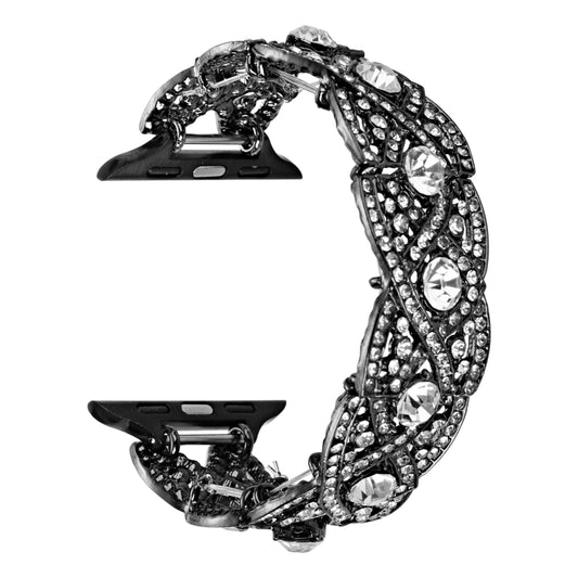 Diamonds Twist Metal Watch Band, For Apple Watch Series 10 46mm, For Apple Watch Series 10 42mm, For Apple Watch SE 2023 44mm, For Apple Watch SE 2023 40mm, For Apple Watch Ultra 2 49mm, For Apple Watch 9 45mm, For Apple Watch 9 41mm�������������������...