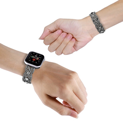 Diamonds Twist Metal Watch Band, For Apple Watch Series 10 46mm, For Apple Watch Series 10 42mm, For Apple Watch SE 2023 44mm, For Apple Watch SE 2023 40mm, For Apple Watch Ultra 2 49mm, For Apple Watch 9 45mm, For Apple Watch 9 41mm�������������������...