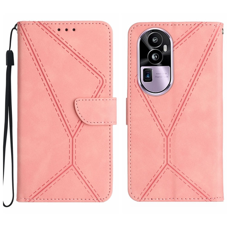 Stitching Embossed Leather Phone Case, For OPPO Reno10 Pro+, For OPPO Reno10 Pro China, For OPPO Reno10 China