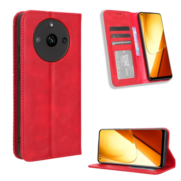 Magnetic Buckle Retro Texture Leather Phone Case, For Realme 14 Pro Lite 5G, For Realme P3 Pro 5G, For Realme 14 Pro+ 5G, For Realme 14 Pro 5G, For Realme C75 4G, For Realme GT 7 Pro 5G, For Realme 13+ 5G Global, For Realme 13 Pro 5G / 13 Pro+ 5G      ...