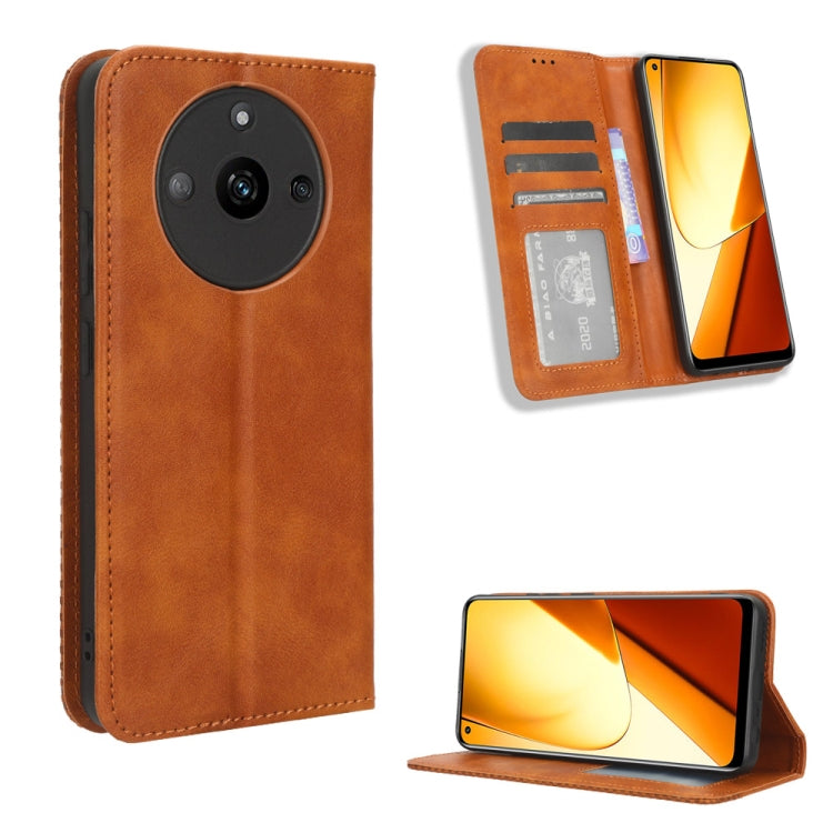 Magnetic Buckle Retro Texture Leather Phone Case, For Realme 14 Pro Lite 5G, For Realme P3 Pro 5G, For Realme 14 Pro+ 5G, For Realme 14 Pro 5G, For Realme C75 4G, For Realme GT 7 Pro 5G, For Realme 13+ 5G Global, For Realme 13 Pro 5G / 13 Pro+ 5G      ...