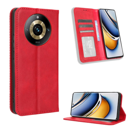 Magnetic Buckle Retro Texture Leather Phone Case, For Realme 14 Pro Lite 5G, For Realme P3 Pro 5G, For Realme 14 Pro+ 5G, For Realme 14 Pro 5G, For Realme C75 4G, For Realme GT 7 Pro 5G, For Realme 13+ 5G Global, For Realme 13 Pro 5G / 13 Pro+ 5G      ...