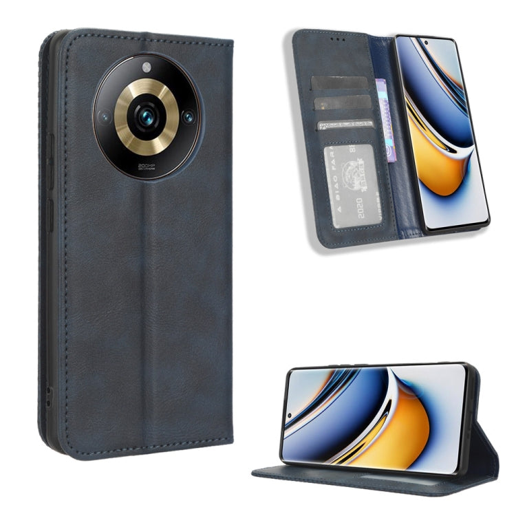 Magnetic Buckle Retro Texture Leather Phone Case, For Realme 14 Pro Lite 5G, For Realme P3 Pro 5G, For Realme 14 Pro+ 5G, For Realme 14 Pro 5G, For Realme C75 4G, For Realme GT 7 Pro 5G, For Realme 13+ 5G Global, For Realme 13 Pro 5G / 13 Pro+ 5G      ...