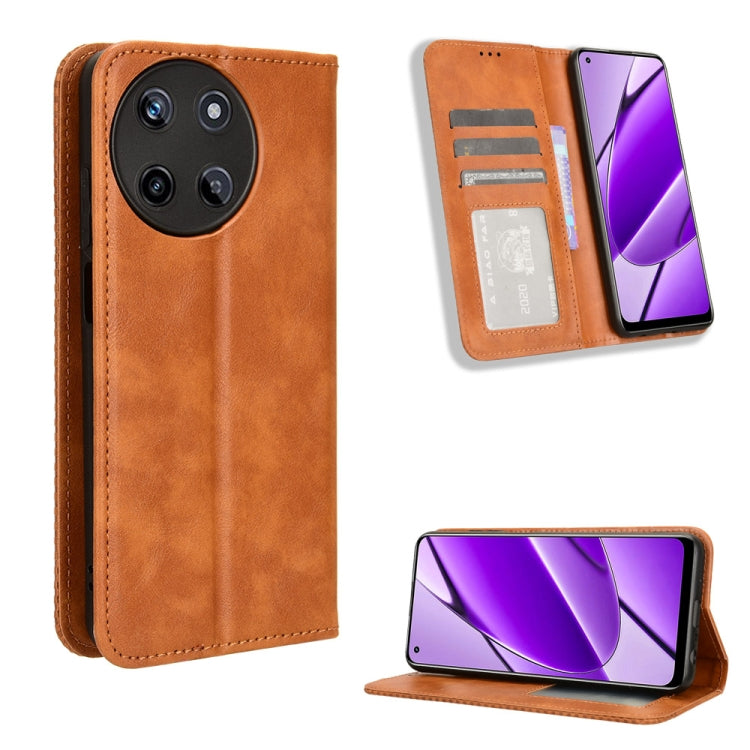 Magnetic Buckle Retro Texture Leather Phone Case, For Realme 14 Pro Lite 5G, For Realme P3 Pro 5G, For Realme 14 Pro+ 5G, For Realme 14 Pro 5G, For Realme C75 4G, For Realme GT 7 Pro 5G, For Realme 13+ 5G Global, For Realme 13 Pro 5G / 13 Pro+ 5G      ...